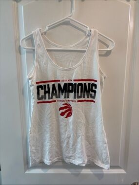 Toronto Raptors 2019 Champions Women's White Tank Top